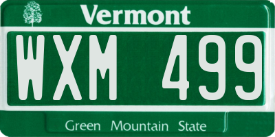 VT license plate WXM499