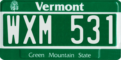 VT license plate WXM531