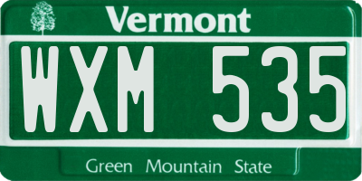 VT license plate WXM535
