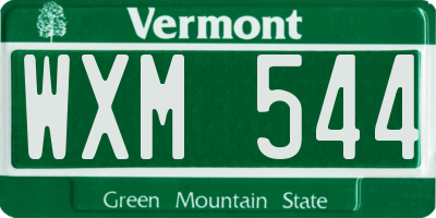 VT license plate WXM544