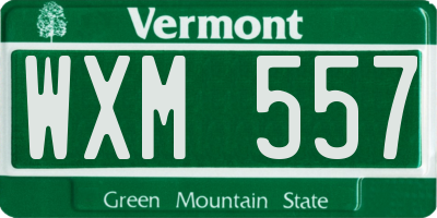 VT license plate WXM557