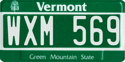 VT license plate WXM569