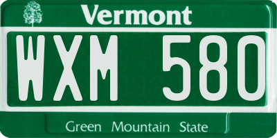 VT license plate WXM580