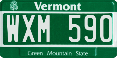 VT license plate WXM590