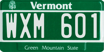 VT license plate WXM601
