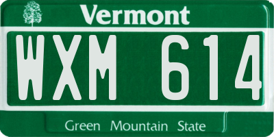 VT license plate WXM614