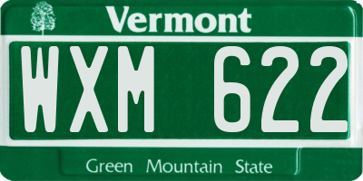 VT license plate WXM622