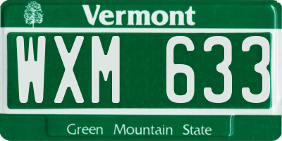 VT license plate WXM633