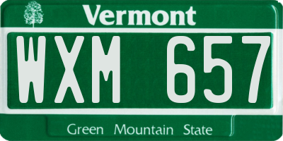 VT license plate WXM657