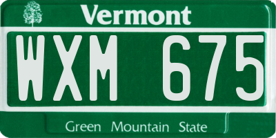 VT license plate WXM675