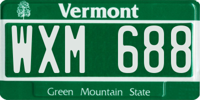 VT license plate WXM688