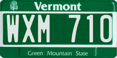VT license plate WXM710