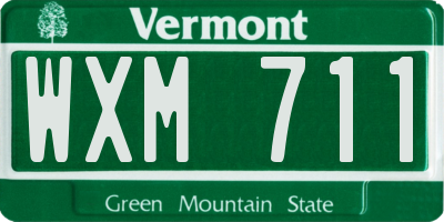 VT license plate WXM711