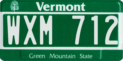 VT license plate WXM712