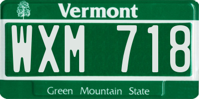 VT license plate WXM718