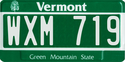 VT license plate WXM719