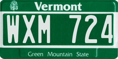 VT license plate WXM724