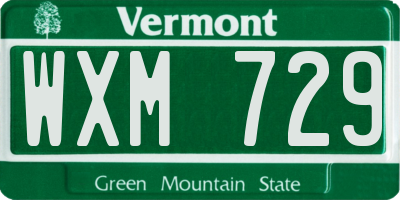 VT license plate WXM729