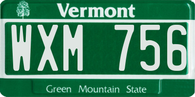 VT license plate WXM756