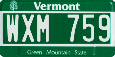 VT license plate WXM759