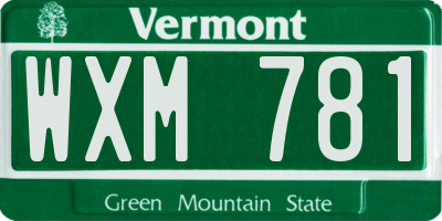 VT license plate WXM781