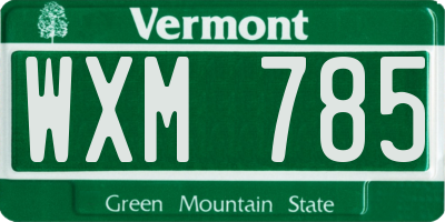 VT license plate WXM785