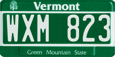 VT license plate WXM823