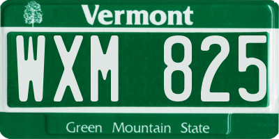VT license plate WXM825