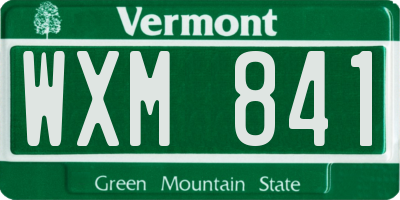 VT license plate WXM841