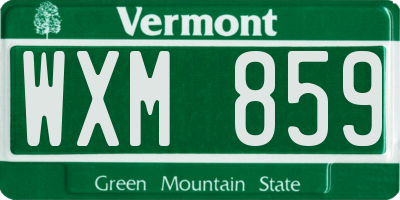 VT license plate WXM859