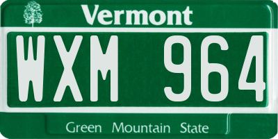 VT license plate WXM964