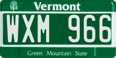VT license plate WXM966