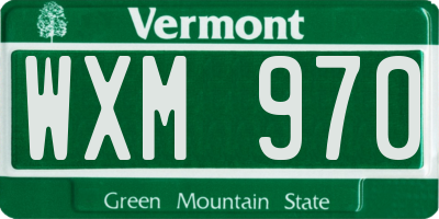 VT license plate WXM970