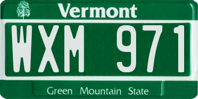 VT license plate WXM971