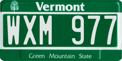 VT license plate WXM977