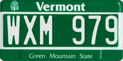 VT license plate WXM979