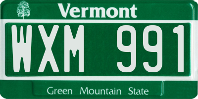 VT license plate WXM991
