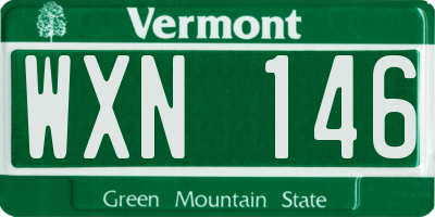 VT license plate WXN146