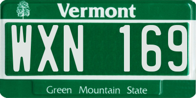 VT license plate WXN169