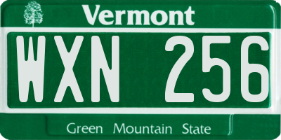 VT license plate WXN256
