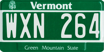 VT license plate WXN264