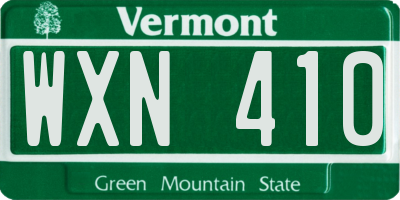 VT license plate WXN410