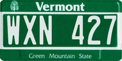 VT license plate WXN427