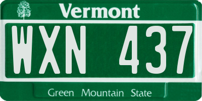 VT license plate WXN437