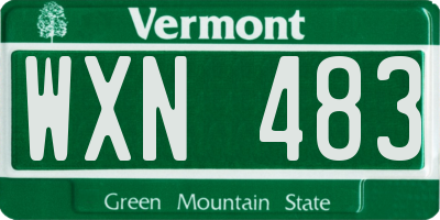 VT license plate WXN483
