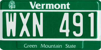 VT license plate WXN491