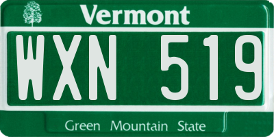 VT license plate WXN519
