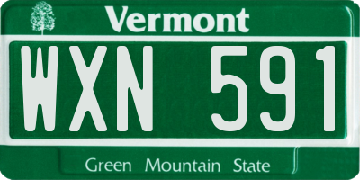 VT license plate WXN591