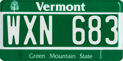 VT license plate WXN683