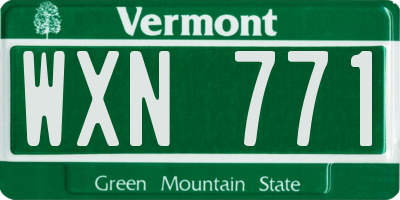 VT license plate WXN771